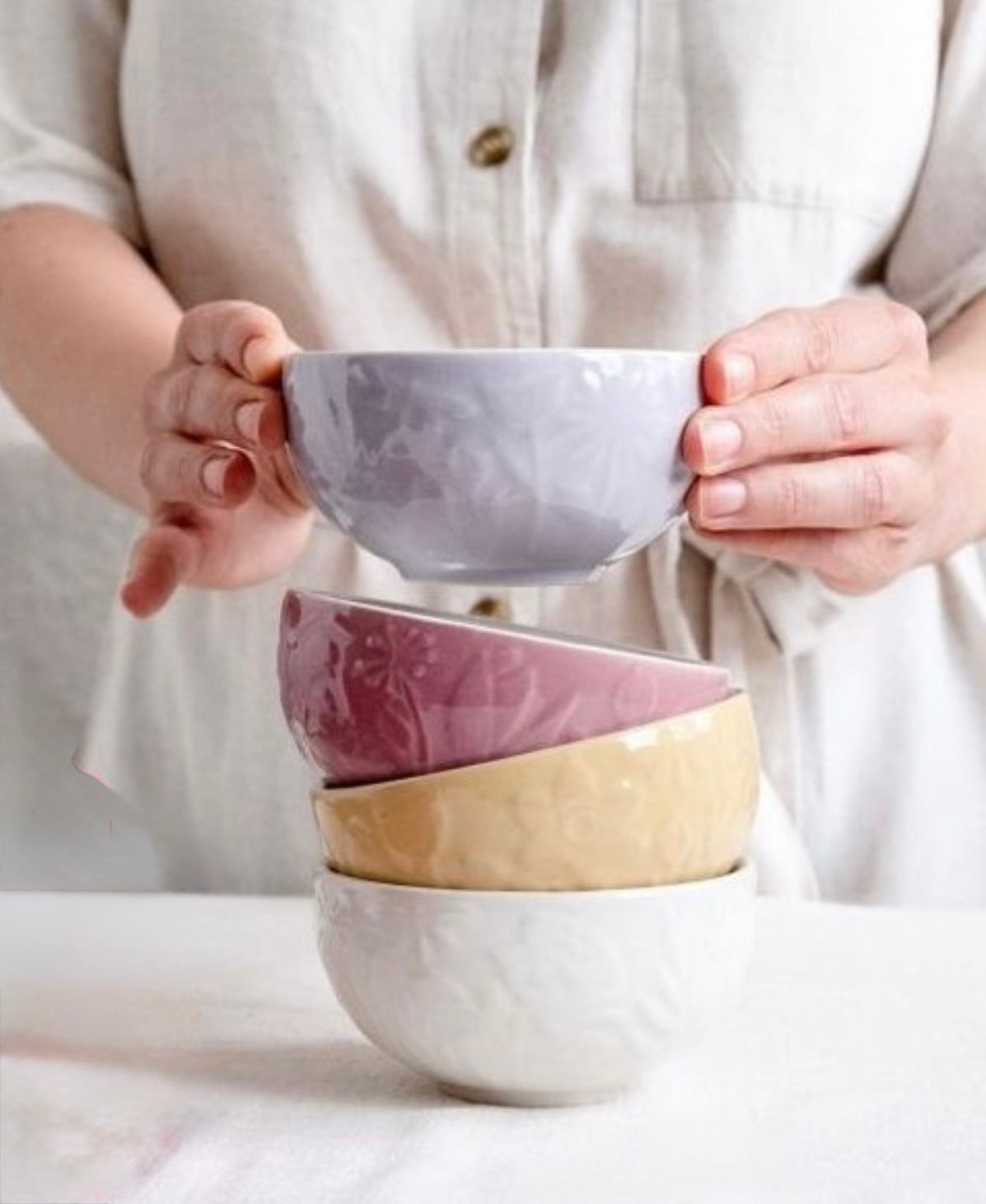 In The Meadow Cream Prep Bowls (Set of 4) – by Mason Cash